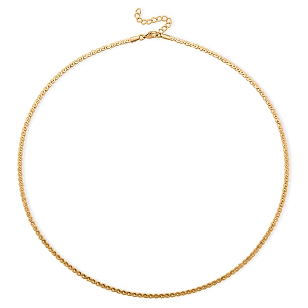 Smooth Curved Twist Chain Necklace In ION Plated YG Stainless Steel (24-26 Inches)