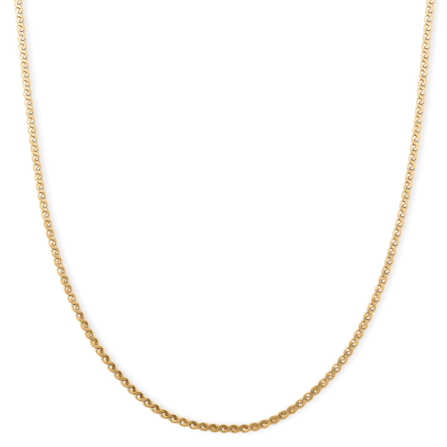 Smooth Curved Twist Chain Necklace in ION Plated YG Stainless Steel (24-26 Inches)