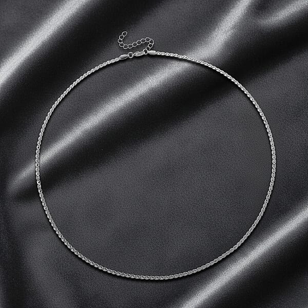 Smooth Curved Twist Chain Necklace In Stainless Steel (24-26 Inches)