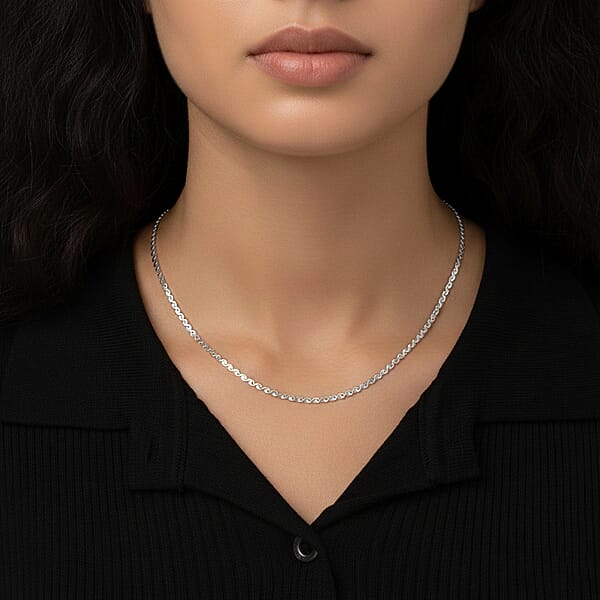 Smooth Curved Twist Chain Necklace In Stainless Steel (24-26 Inches)