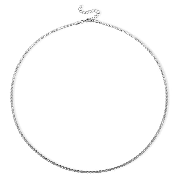 Smooth Curved Twist Chain Necklace In Stainless Steel (24-26 Inches)