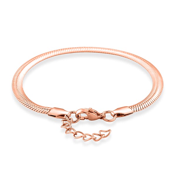 Snake Chain Bracelet In ION Plated RG Stainless Steel (7.0-8.0In)