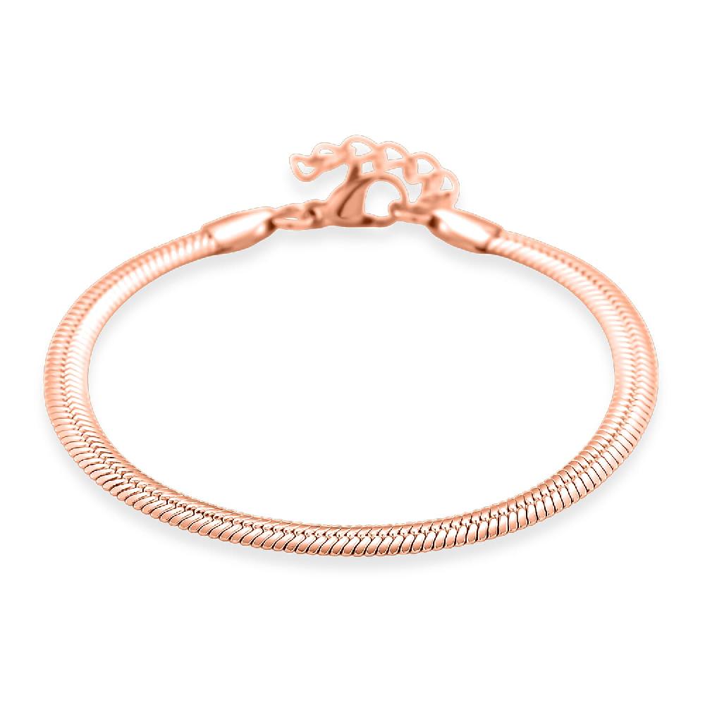 Snake Chain Bracelet in ION Plated RG Stainless Steel (7.0-8.0In)