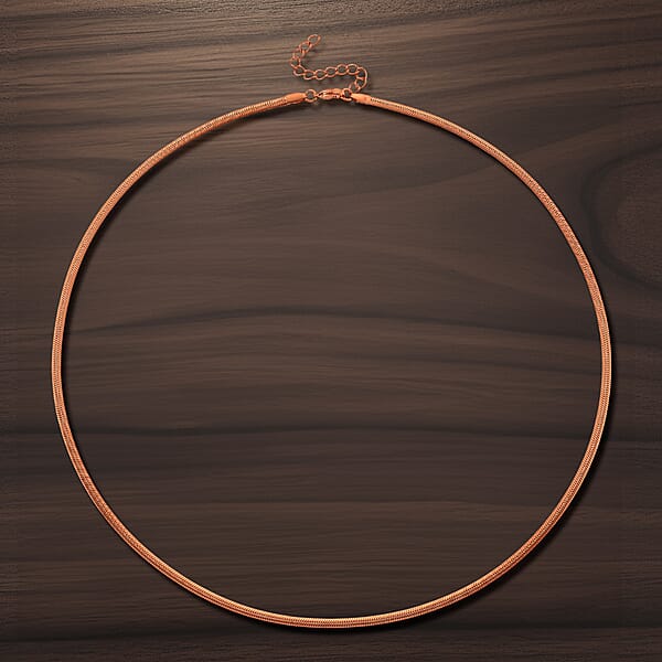Snake Chain Necklace In ION Plated RG Stainless Steel (24-26 Inches)