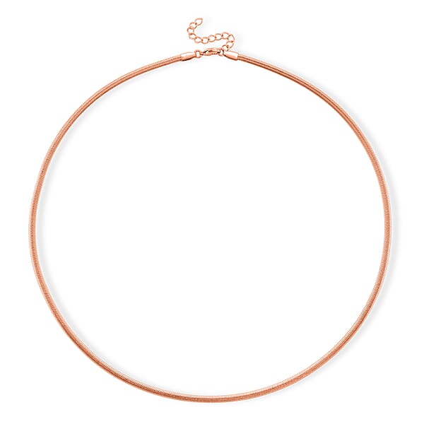 Snake Chain Necklace In ION Plated RG Stainless Steel (24-26 Inches)