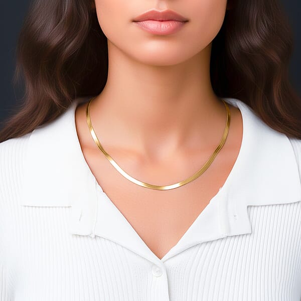 Snake Chain Necklace In ION Plated YG Stainless Steel (24-26 Inches)