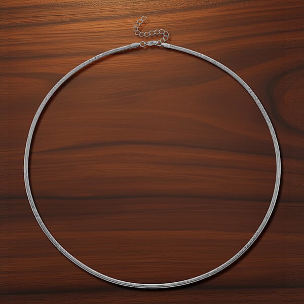 Snake Chain Necklace In Stainless Steel (24-26 Inches)