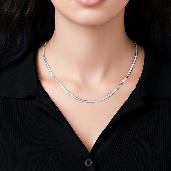 Snake Chain Necklace In Stainless Steel (24-26 Inches)