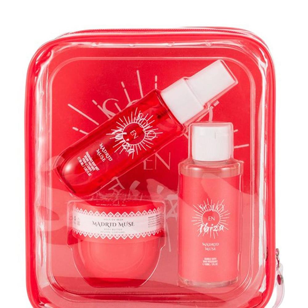 SOLO EN IBIZA 3 Pc Travel Size Kit (Bubble Bath 2oz Body Mist 1.02oz & Body Butter 1.76oz) Madrid Muse