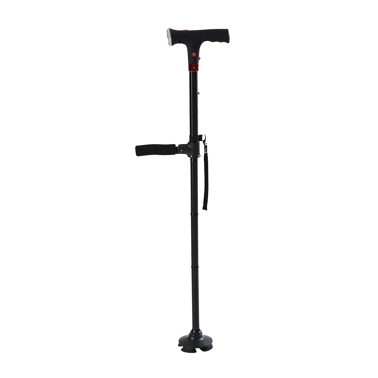 Soulsmart Black 2 Handles Foldable Smart Easy Up Cane with LED Light (2xAAA Batteries Not Included)