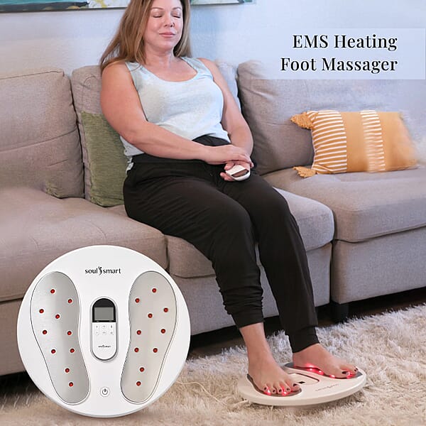 Soulsmart EMS Heating Foot Massager With 2 Electrode Body Pads (2xAA Batteries Not Included)