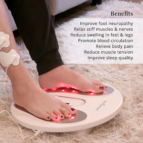 Soulsmart EMS Heating Foot Massager With 2 Electrode Body Pads (2xAA Batteries Not Included)