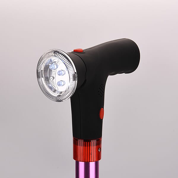 Soulsmart Purple 2 Handles Foldable Smart Easy Up Cane With LED Light (2xAAA Batteries Not Included)
