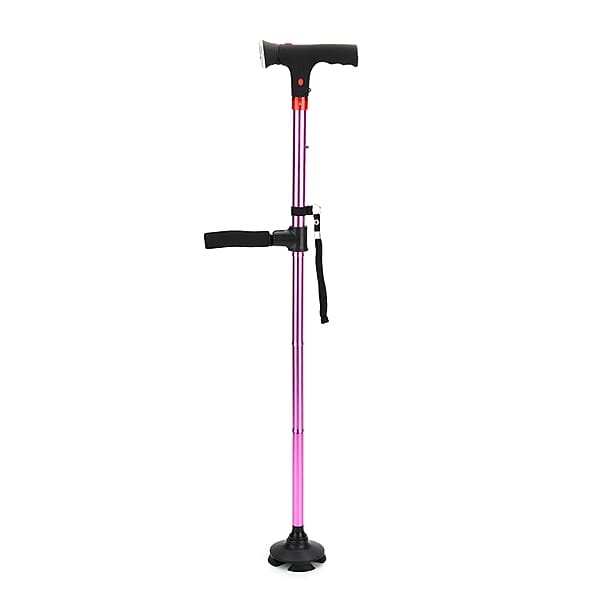 Soulsmart Purple 2 Handles Foldable Smart Easy Up Cane With LED Light (2xAAA Batteries Not Included)