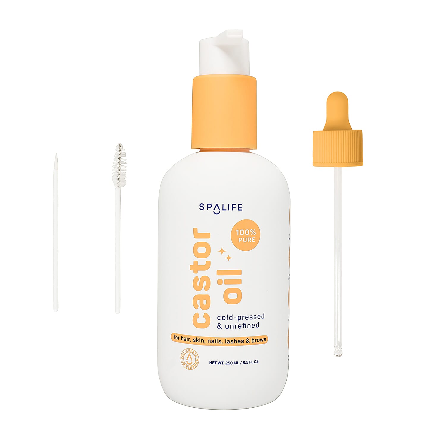 SpaLife Multi-Purpose Castor Oil Serum - Peach Bottle with Pump
