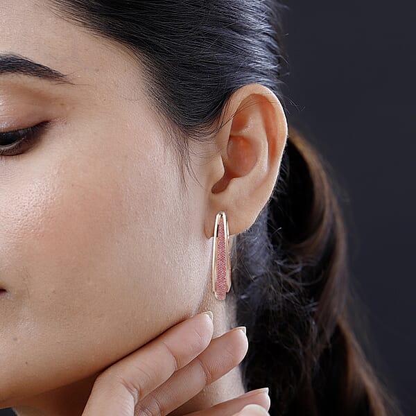 Sparkly Pink Austrian Crystal Infinity Inside Out Hoop Earrings In Rosetone