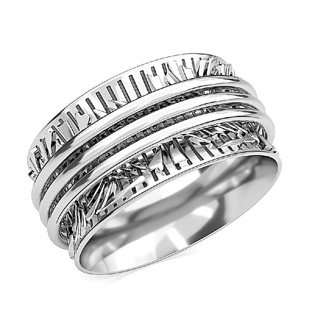 Spinner Ring in Sterling Silver Anxiety Ring for Women Fidget Rings for Anxiety for Women Stress Relieving Anxiety Ring (5.85 g)
