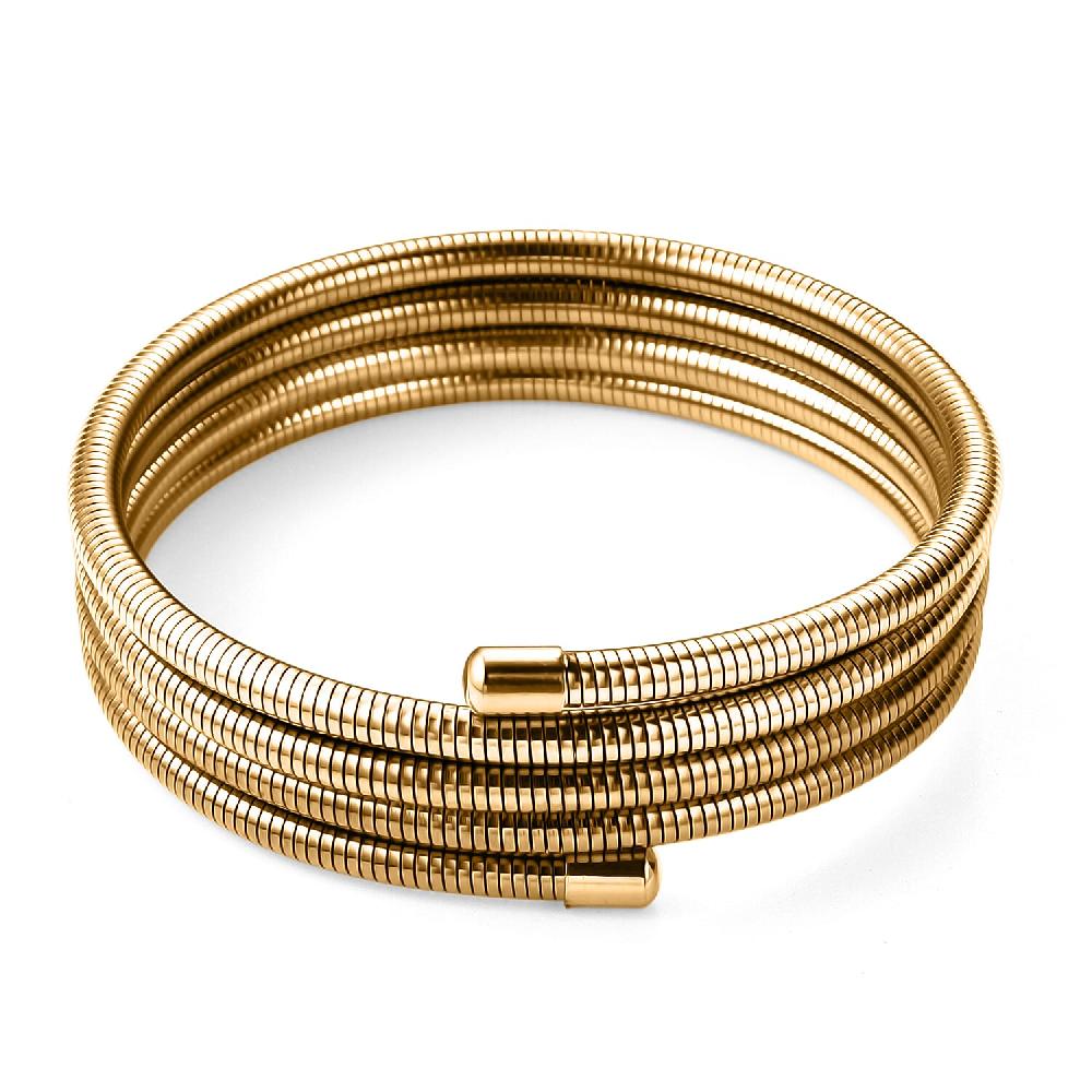 Spiral Coil Bangle Bracelet in ION Plated YG Stainless Steel (7.50 Inches)