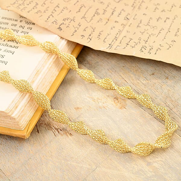 Spirali Italian 14K Yellow Gold Twisted Marquise Link Chain Necklace 18 Inches 13.36 Grams