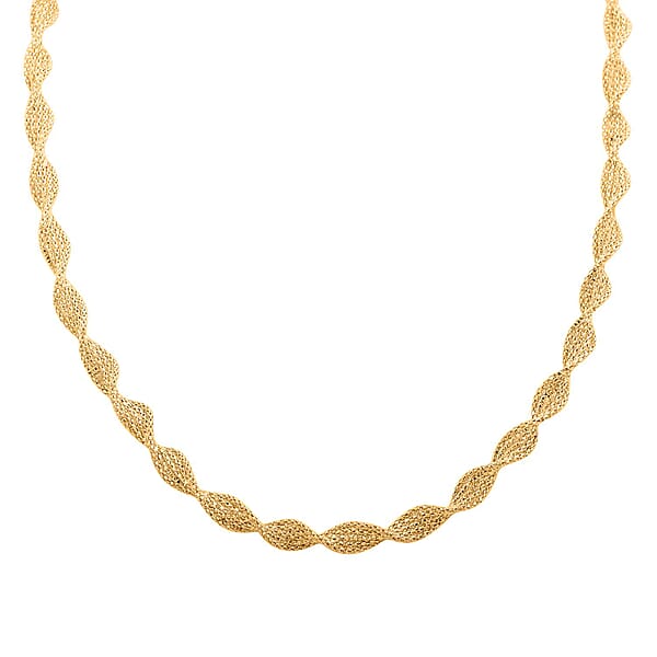 Spirali Italian 14K Yellow Gold Twisted Marquise Link Chain Necklace 18 Inches 13.36 Grams