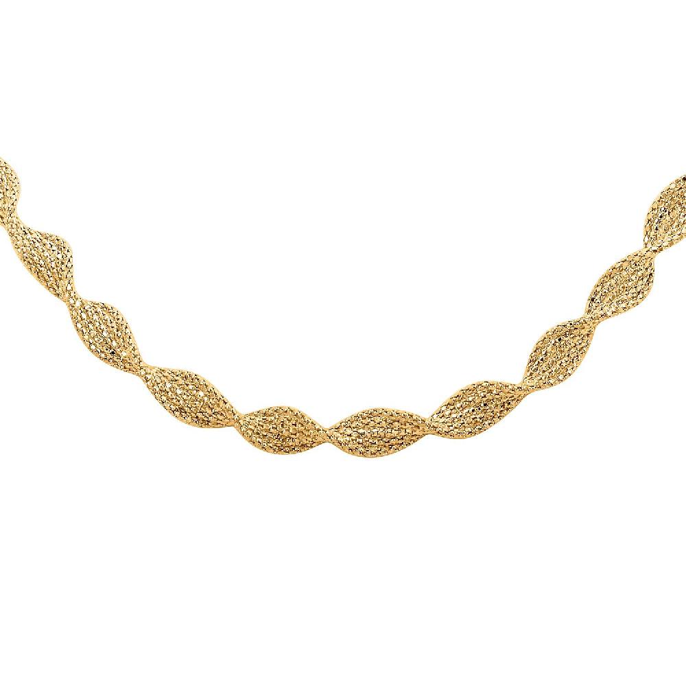 Spirali Italian 14K Yellow Gold Twisted Marquise Link Chain Necklace 18 Inches 13.36 Grams