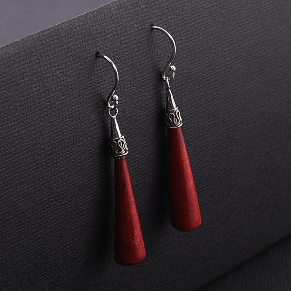 Sponge Coral Drop Earrings In Sterling Silver