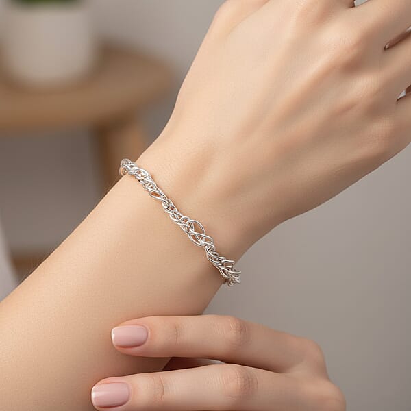 Sterling Silver 5.9mm Fancy Link Bracelet (8.00 In) 5.8 Grams