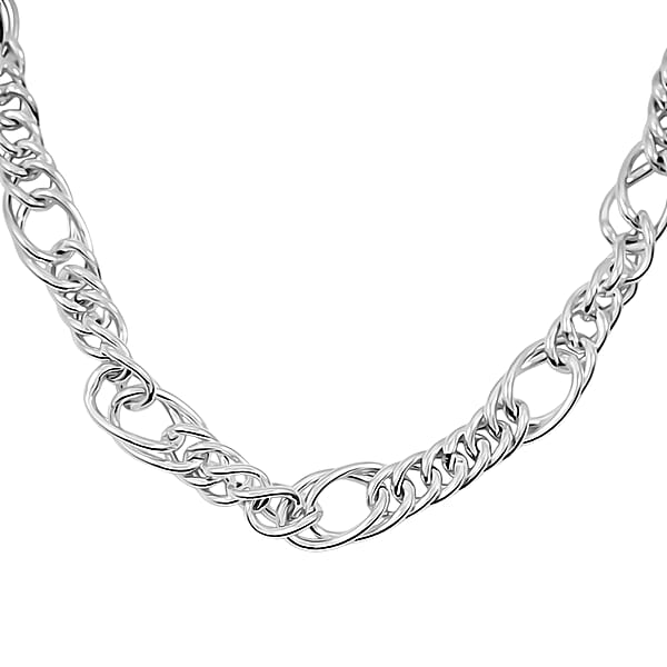 Sterling Silver 5.9mm Fancy Link Chain Necklace 20 Inches 13.2 Grams