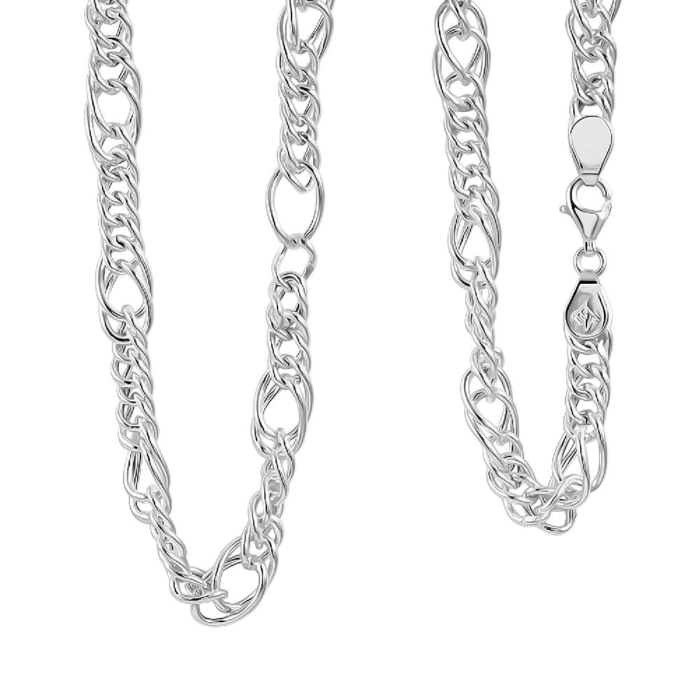 Sterling Silver 5.9mm Fancy Link Chain Necklace 24 Inches 15.7 Grams