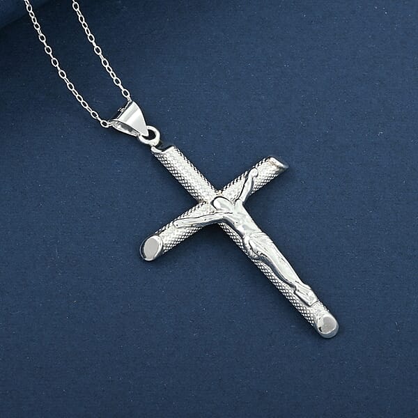 Sterling Silver Cross Pendant Necklace 18 Inches 2.90 Grams