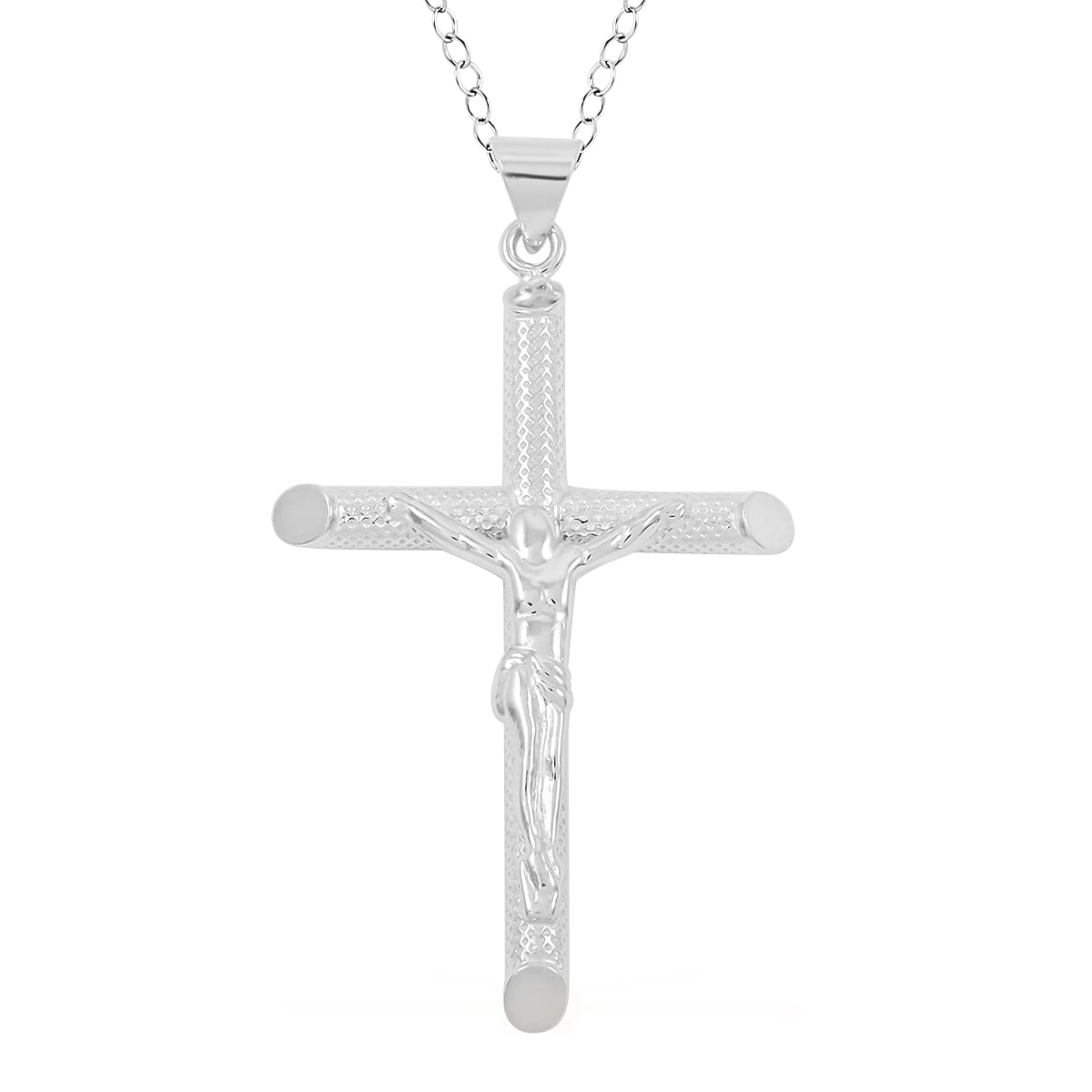 Sterling Silver Cross Pendant Necklace 18 Inches 2.90 Grams