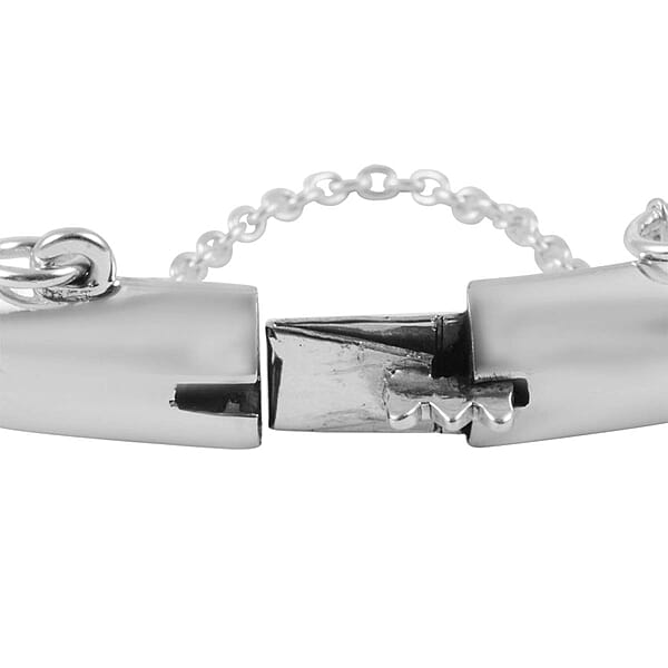 Sterling Silver Diamond-cut Bangle Bracelet (7.25 In) 8.4 Grams