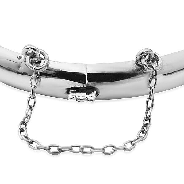 Sterling Silver Diamond Cut Bangle Bracelet (7.50 In) 7.85 Grams