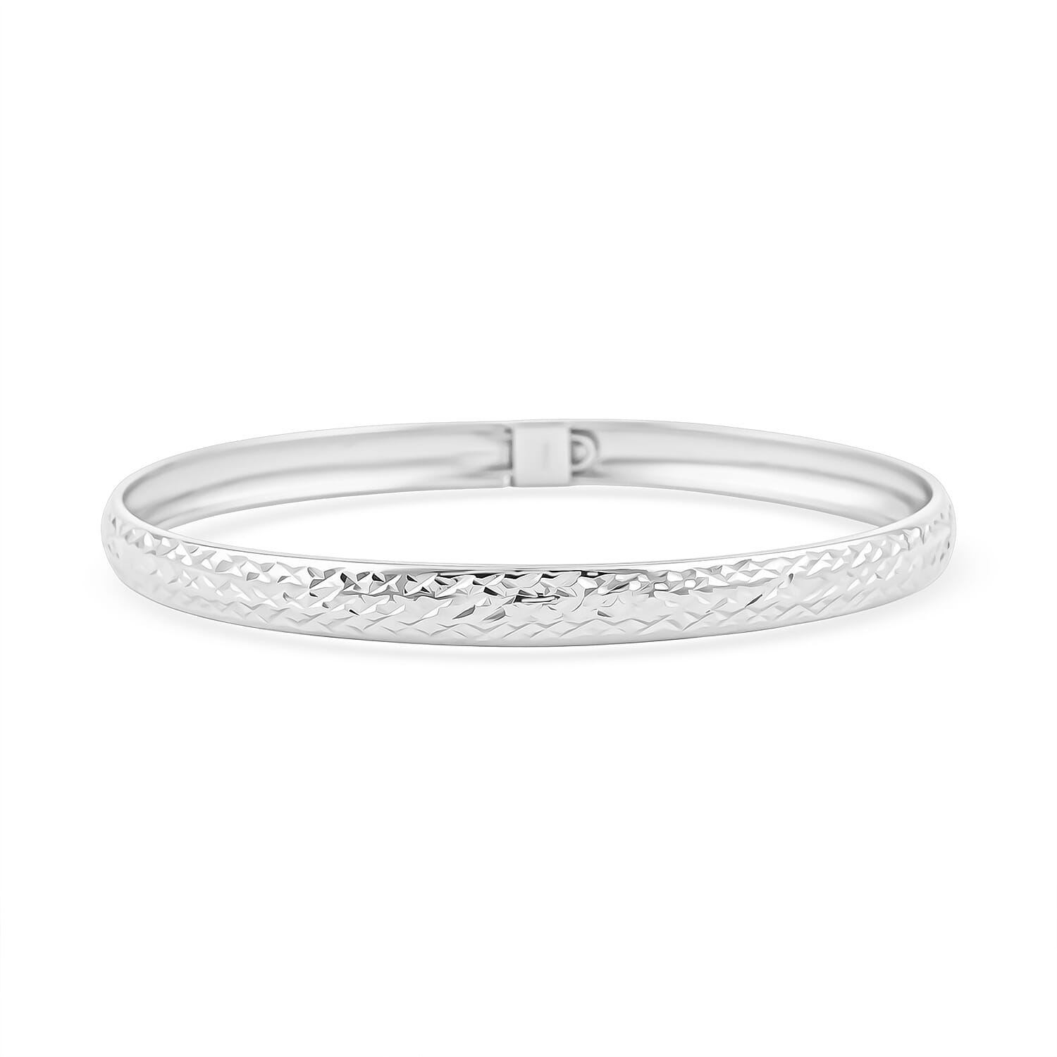 Sterling Silver Diamond Cut Bangle Bracelet (7.50 In) 4.50 Grams