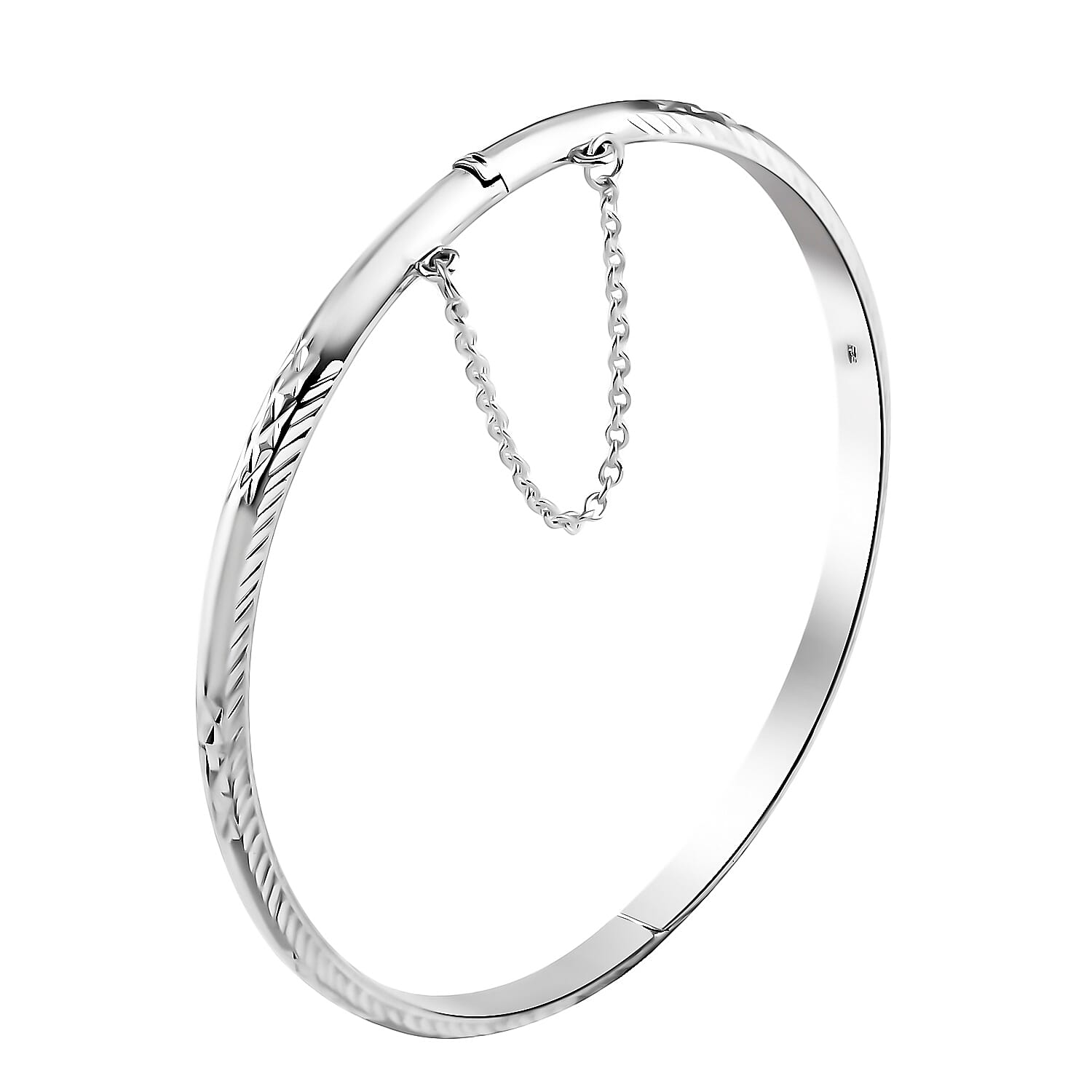 Sterling Silver Diamond Cut Bangle Bracelet (7.50 in) 7.85 Grams