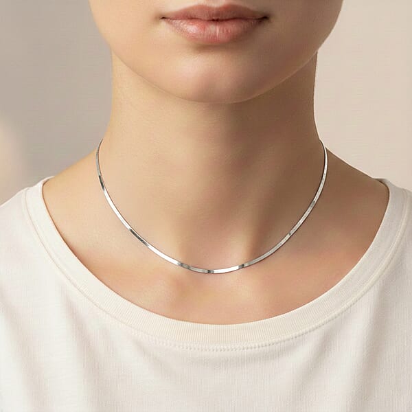 Sterling Silver Textured Square Necklace 18 Inches 3.70 Grams