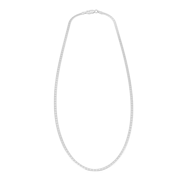 Sterling Silver Textured Square Necklace 18 Inches 3.70 Grams