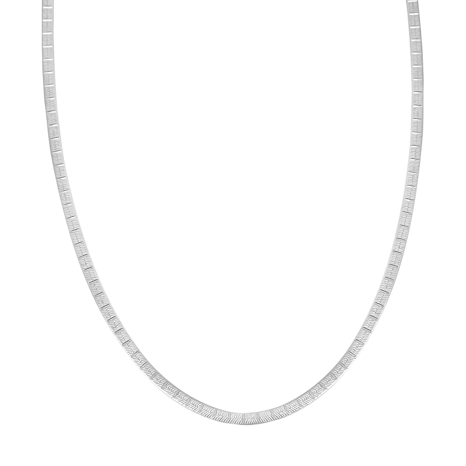 Sterling Silver Textured Square Necklace 18 Inches 3.70 Grams