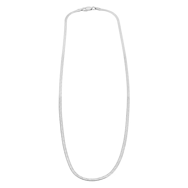 Sterling Silver Textured Wavy Chain Necklace (18 Inches) (3.60 G)