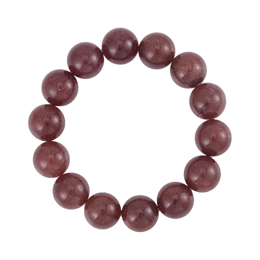 Strawberry Quartz 406.00 ctw Beaded Stretch Bracelet