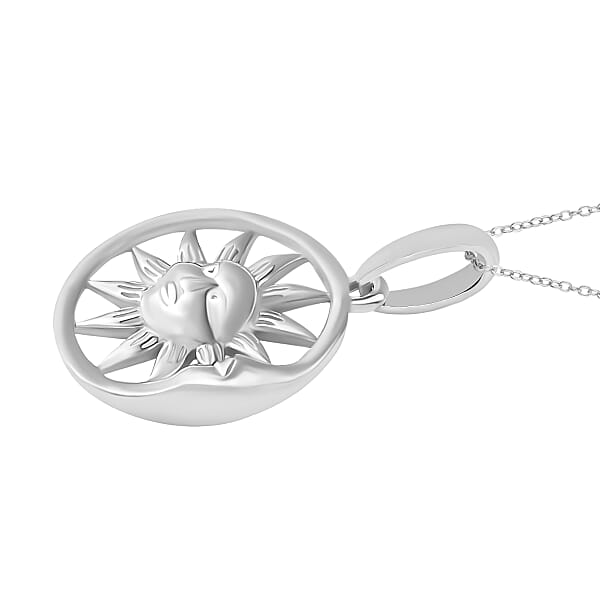 Sun Pendant Necklace In 10K White Gold 1.60 Grams 20 Inches (Del. In 10-12 Days)