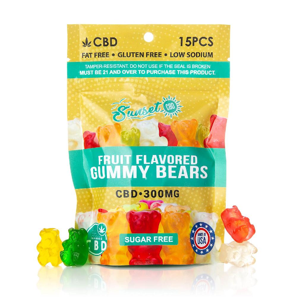 Sunset CBD Sugar Free Bear Gummies 300MG (15 Pcs)