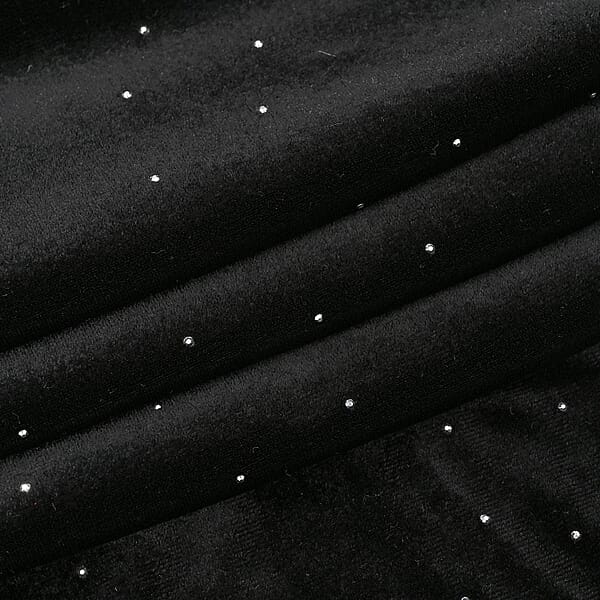 Tamsy Black Crystal Embellishments Glitter Long Pant - One Size Fits Most