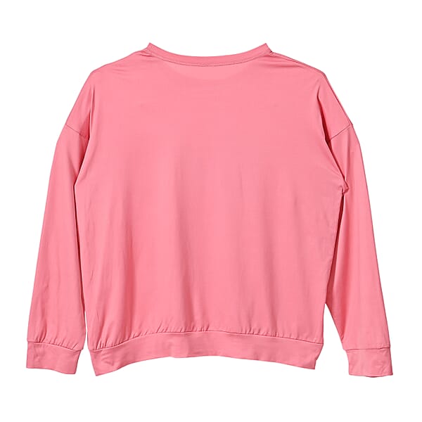 Tamsy Black Eye Catching Ballet Dancing Girls Crystal Long Sleeve Top - One Size Fits Up To XLarge
