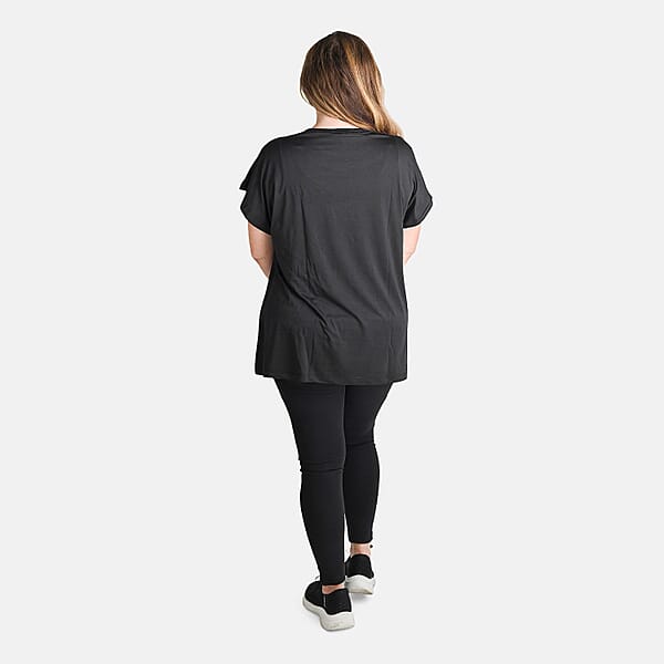 TAMSY Black Rhinestone Half Top– One Size Fits Most