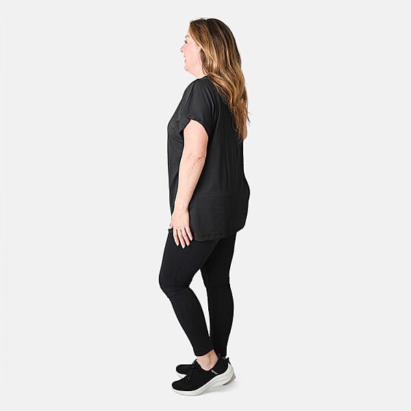 TAMSY Black Rhinestone Half Top– One Size Fits Most