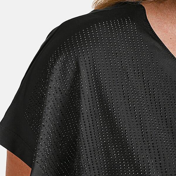 TAMSY Black Rhinestone Half Top– One Size Fits Most