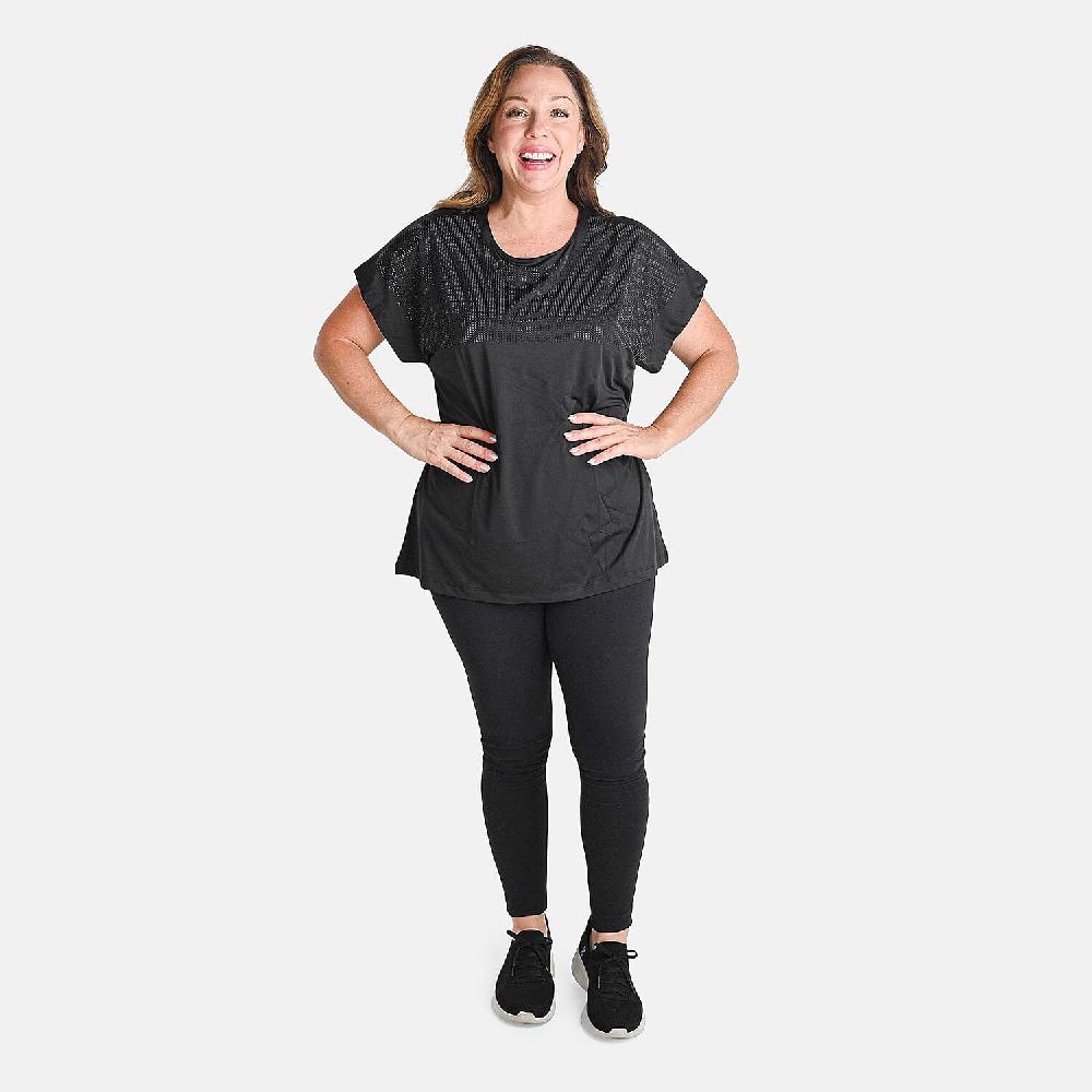 TAMSY Black Rhinestone Half Top– One Size Fits Most