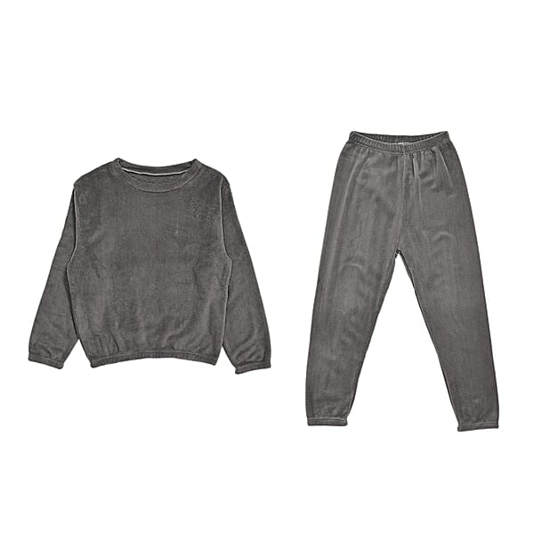 Tamsy Gray Pajama Set Of Top And Bottom - One Size Fits Most