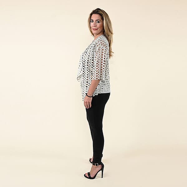 Tamsy Gray Tank Top With Gold Sequins And Cut Out Jacket Set - S